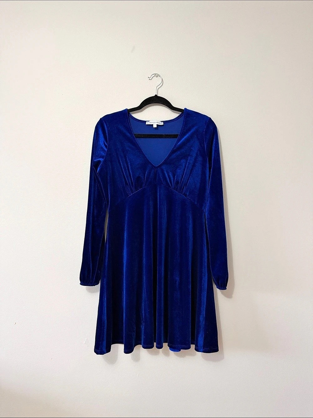 Velvet Mini Dress in Blue Size Small Like New